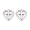 304 Stainless Steel Pendants, Cross with Heart Charm, Anti-Tarnish, Stainless Steel Color, 16.5x15.5x2mm, Hole: 1.5mm