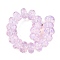 Handmade Lampwork Beads Strands, Rondelle, Pearl Pink, 11.5~12.5x7mm, Hole: 2.5mm, about 20pcs/strand, 5.51~6''(14~15cm)
