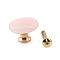 Flat Round Natural Rose Quartz Drawer Knobs, with Brass, Cabinet Pulls Handles, Doorknob Accessories, 25x7mm