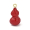 Gourd Brass Enamel Pendants, Cadmium Free & Lead Free, Long-Lasting Plated, Rack Plating, Real 18K Gold Plated, FireBrick, 18x9x8.5mm, Hole: 1.4mm