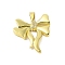 Brass Micro Pave Cubic Zirconia Pendants, Cadmium Free & Nickel Free & Lead Free, Real 18K Gold Plated, Bowknot, Clear, 43x35.5x5mm, Hole: 9x4.5mm