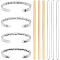 6Pcs 2 Styles 304 Stainless Steel Bangle Blank Strips, for DIY Cuff Bracelet Making, Metal Stamping & Engraving Blanks, Mixed Color, 16x0.6~0.8x0.16~0.2cm, 3pcs/style