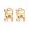 304 Stainless Steel Pendants, Ion Plating(IP), Cat Charms, Real 18K Gold Plated, 17x11x3mm, Hole: 2.4mm