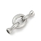 Brass Fold Oval Clasps, Cadmium Free & Nickel Free & Lead Free, Oval, Platinum, 29mm