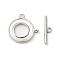 Brass Toggle Clasps, Cadmium Free & Nickel Free & Lead Free, with Shell, Ring, Real Platinum Plated, Ring: 18x18x2mm, Hole: 1.8mm, Bar: 18x5x2mm, Hole: 1.8mm