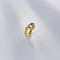 304 Stainless Steel with Cubic Zirconia Finger Rings, Real 18K Gold Plated, Oval, US Size 6(16.5mm)