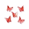 Glass Beads, Butterfly, Two Tone, Orange Red, 12x13.5x3.5mm, Hole: 1.2mm