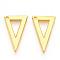 Alloy Pendants, Cadmium Free & Lead Free, Triangle, Real 18K Gold Plated, 20x12.5x1.5mm, Hole: 1.4mm