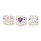 Brass Micro Pave Cubic Zirconia Beads, Square, Lead Free & Cadmium Free, Long-Lasting Plated, Silver, 8.5x8.5x6.5mm, Hole: 1.6mm