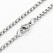 Tarnish Resistant Men's 304 Stainless Steel Box Chain Necklaces, with Lobster Claw Clasps, Stainless Steel Color, 29.5 inch(74.9cm)