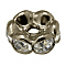 Brass Rhinestone Spacer Beads, Grade AAA, Wavy Edge, Nickel Free, Gunmetal, Rondelle, Crystal, 8x3.8mm, Hole: 1.5mm