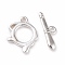 Eco-friendly Brass Toggle Clasps, Cadmium Free & Lead Free, Long-Lasting Plated, Teapot-shaped, 925 Sterling Silver Plated, Teapot: 13.5x10x1mm, Bar: 4x14x1.5mm, Hole: 1.2mm