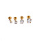 304 Stainless Steel Threadless Labrets, with Clear Cubic Zirconia, Stainless Steel Color, Round, 2x2mm, Pole: 6mm