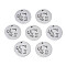 Non-Tarnish 304 Stainless Steel Charms, Laser Cut, Designed Letter Engraved, Flat Round, Stainless Steel Color, Letter.G, 14x1mm, Hole: 1.2mm