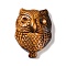 Natural Tiger Eye Carved Pendants, Owl Charms, 36x28x11mm, Hole: 0.6mm