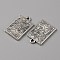 Tibetan Style Alloy Pendants, Rectangle with Tarot Pattern, The Lovers VI, 23x14x1.5mm, Hole: 1.8mm