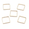 Brass Linking Rings, Long-Lasting Plated, Square, Real 24K Gold Plated, 15x15x1mm, Inner Diameter: 14x14mm