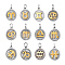 316 Surgical Stainless Steel Pendants, Flat Round with Horoscope/Twelve Constellation/Zodiac Sign, Golden & Stainless Steel Color, 21x18x3mm, Hole: 5mm, 12pcs/set