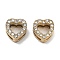 PVD Vacuum Plating 304 Stainless Steel Crystal Rhinestone Beads, Slide Charms, Real 18K Gold Plated, Heart, 8x8x4mm, Hole: 6.5x1.4mm
