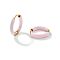 Elegant Brass Enamel Hoop Earrings, Golden, Pink, 17x3mm