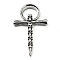 Tibetan Style Alloy Pendants, Skull Charms, Cross, 66x39.5x6.5mm, Hole: 10.5x16.5mm