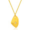 Stainless Steel Rhinestone Polygon Pendant Necklaces, with Cable Chains, Golden, 15.75 inch(40cm)