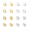 UNICRAFTALE 16Pcs 2 Colors 4 Styles Alloy Clip-on Earring Findings with Horizontal Loops Heart Square Clip-on Earring DIY Rhombus Earring Clips Earring Making Accessories for Jewelry Making