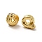 Rack Plating Brass Micro Pave Cubic Zirconia Beads, Long-Lasting Plated, Lead Free & Cadmium Free, Column & Snake, Real 18K Gold Plated, 7.5x5x3mm, Hole: 2.2mm