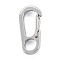 Non-Tarnish 304 Stainless Steel Push Gate Snap Keychain Clasp Findings, Stainless Steel Color, 21x10x5mm, Hole: 5mm