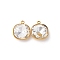 Ion Plating(IP) 304 Stainless Steel Rhinestone Pendants, Square Charms, Real 18K Gold Plated, Crystal, 16x13x6mm, Hole: 1.6mm
