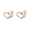 Rack Plating Brass Lobster Claw Clasps, Long-Lasting Plated, Heart, Real 18K Gold Plated, 9x12x3.2mm, Hole: 1.1mm