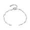 304 Stainless Steel Wave Link Chain Bracelet Making, Stainless Steel Color, 7 inch(17.7cm)