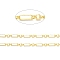 Rack Plating Brass Figaro Chains, Soldered, with Spool, Lead Free & Cadmium Free, Real 18K Gold Plated, Link: 7x2.5x1mm and 3x1mm