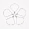 Tarnish Resistant 304 Stainless Steel Wire Pendants, Hoop Earring Findings, Fan, Stainless Steel Color, 21 Gauge, 40x32.5x0.7mm, Hole: 1.2mm