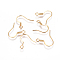 304 Stainless Steel French Earring Hooks, Flat Earring Hooks, with Horizontal Loop, Real 18K Gold Plated, 17x18.5x1.5mm, Hole: 2mm, 22 Gauge, Pin: 0.6mm