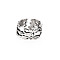 Men's Alloy Cuff Finger Rings, Open Rings, Cadmium Free & Lead Free, Fish, Antique Silver, US Size 5 1/4(15.9mm)