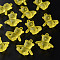 Frosted Acrylic Pendants, Bear, Yellow, 38.5x34x15mm, Hole: 2.5mm, about 94pcs/500g