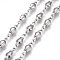 Tarnish Resistant 304 Stainless Steel Link Chains, Soldered, Flower, Stainless Steel Color, 11x4x2mm