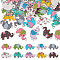 50Pcs 10 Colors Alloy Enamel Connector Charms, Platinum, Polka Dot Elephant Links, Mixed Color, 13~14x24~25x1.5~2mm, Hole: 1.6~2mm, 5pcs/style