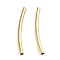 Tube Beads, Curved, Brass, Golden, 25x2mm, Hole: 1.2mm