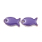Brass Enamel Charms, Cadmium Free & Nickel Free & Lead Free, Real 18K Gold Plated, Fish Charm, Medium Purple, 14x7.5x2.5mm, Hole: 1.5mm