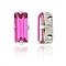 Preciosa® MAXIMA Crystal Sew-On Cups, Multi-Strand Links, Czech Crystal, 719 39 090 Baguette, Silver, 70350 Fuchsia, 7x3mm