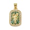 Brass Micro Pave Cubic Zirconia Pendants, Real 18K Gold Plated, with Enamel, Rack Plating, Long-Lasting Plated, Cadmium Free & Lead Free, Tree, 21.5x13.5x3.5mm, Hole: 3.5x5mm