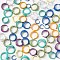 Spray Painted Alloy Cuff Rings, Open Rings, Cadmium Free & Lead Free, Mixed Shapes, Mixed Color, Inner Diameter: 9~18.5mm