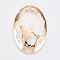 Brass Pendants, Nickel Free, Oval with Girl, Real 18K Gold Plated, 45x30x1mm, Hole: 1.8mm