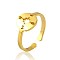 Simple Stainless Steel Adjustable Cuff Rings for Women, Fashionable Personalized Hand Jewelry, Real 18K Gold Plated, Compass, show in picture