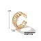 Geometric Hip-hop Brass Ring, Hollow Design and Full Crystal Rhinestones Opening Ring, Golden