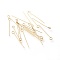 304 Stainless Steel Eye Pins, Real 18k Gold Plated, 25x3mm, Hole: 1.8mm, Pin: 0.7mm
