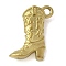 304 Stainless Steel Pendants, Cowboy Boots Charms, Real 18K Gold Plated, 19x16x6mm, Hole: 2mm