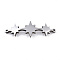 Non-Tarnish 304 Stainless Steel Link Connectors, Laser Cut, Star, Stainless Steel Color, 11.5x30x1.5mm, Hole: 1mm